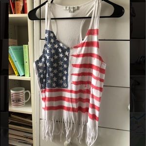 American Flag Fringe Tank